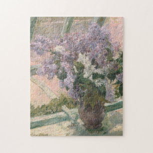 Lilacs in Window av Mary Cassatt American Painter Pussel