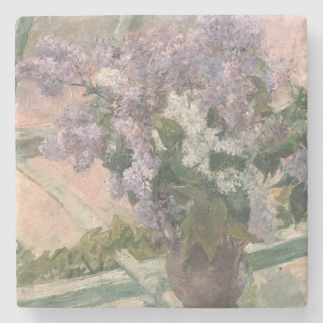 Lilacs in Window av Mary Cassatt American Painter Stenunderlägg (Framsidan)