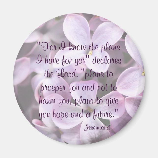 Lilacs Jeremiah 29:11 Magnet (Framsidan)