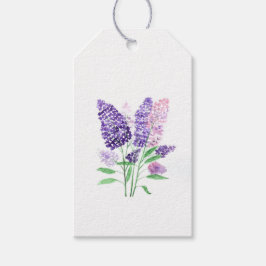 Lilacs lila blommor presentetikett