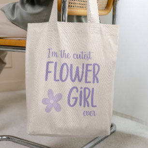 Lilacs Lila jag är den bästa Flower Girl någonsin Tygkasse