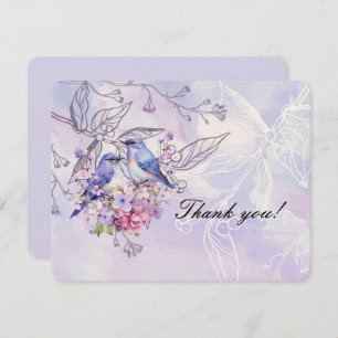 Lilacs och Bluebirds Tack Kort