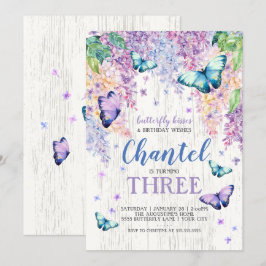 Lilacs och Butterfly| Inbjudan till födelsedag