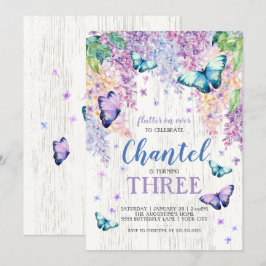 Lilacs och Butterfly| Inbjudan till födelsedag