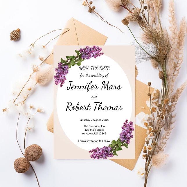 Lilacs och Cream Bröllop Spara Datumet (Skapare uppladdad)