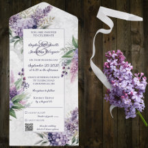 Lilacs och Heather på marmorvit med QR-kod