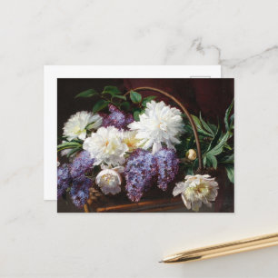 Lilacs och peonies Blommigt Art Vykort