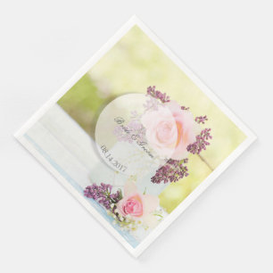 Lilacs och Ro Vintage bröllop Pappersservett