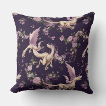 Lilacs, Ro och White Dragons Pillow