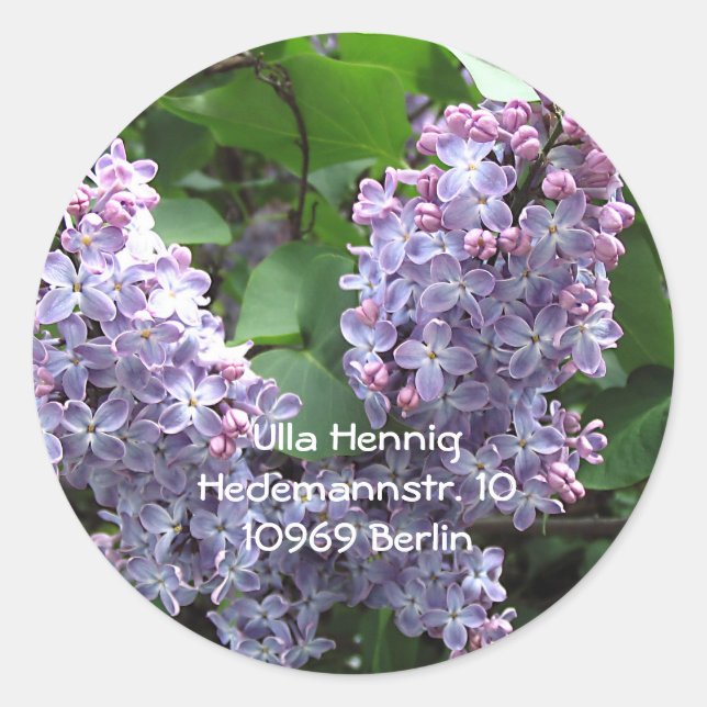 Lilacs Runt Klistermärke (Framsida)