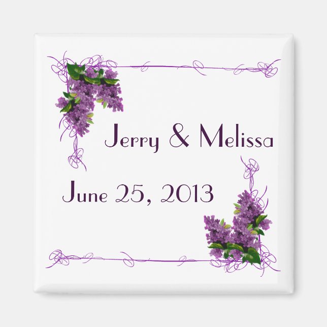 Lilacs Wedding Favor Magnet (Framsidan)