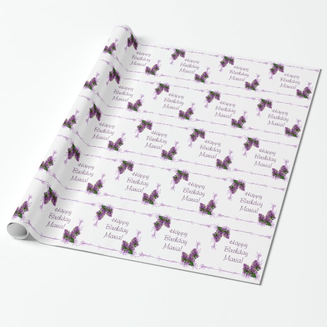 Lilacs Wrapping Papper Presentpapper (Utrullad)