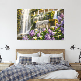 Lilacvattenfall på sträckt canvas