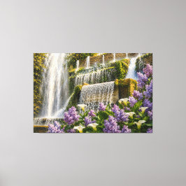 Lilacvattenfall på sträckt canvas
