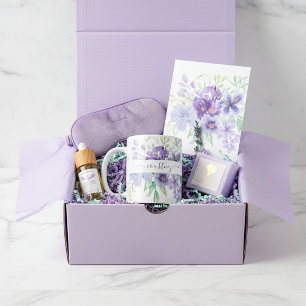 Lilafärg vattenfärg blommig personlig kaffemugg