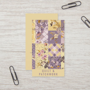 Lilafärgad Gul Quilt Patchwork Handgjorda Kläder Visitkort