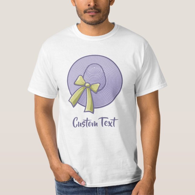 Lilafärgad hatt med bred kant t shirt (Framsida)