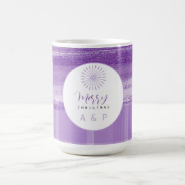 Lilafärgad Modern Rutig Monogram Kaffemugg