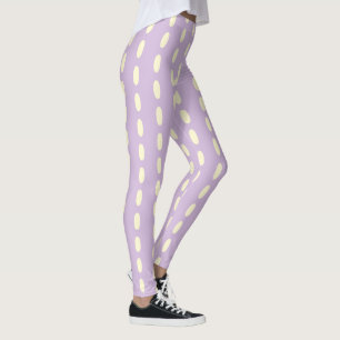 Lilafärgad Pastellgul Mönster Leggings