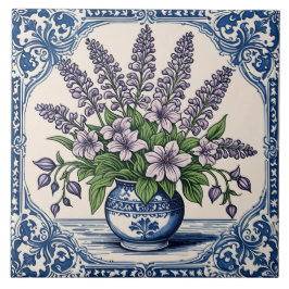 Lilafärgade blommor kakelplatta