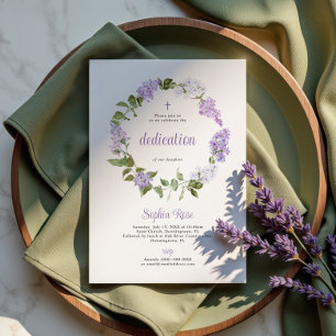 Lilafärgade rustika blommor dedikation inbjudan