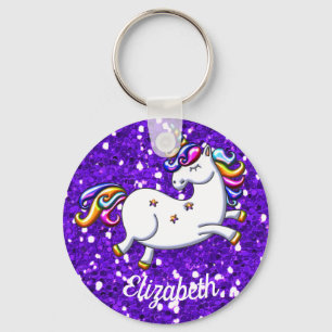 LilaglitterUnicorn Nyckelring