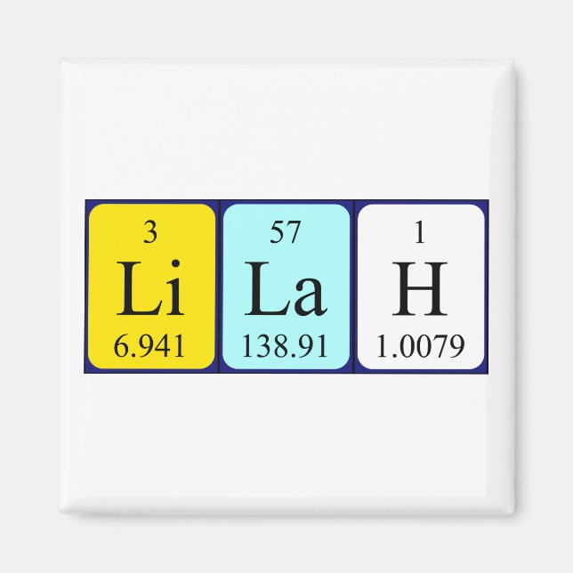 Lilah Periodisk bord namn magnet (Framsidan)