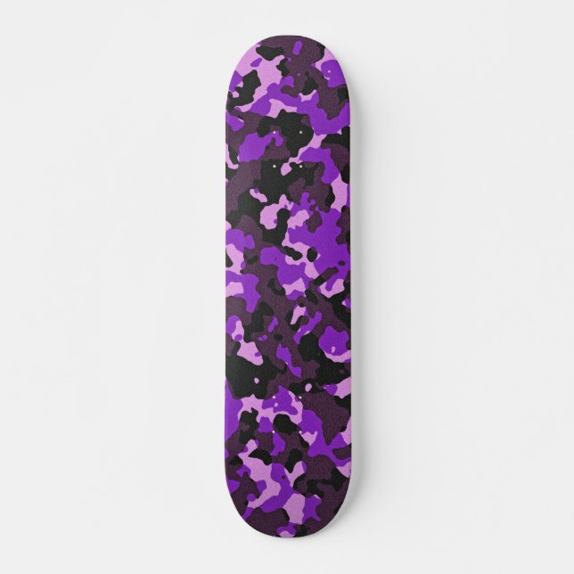 Lilakamouflagemönster Mini Skateboard Bräda 18,5 Cm (Framsida)