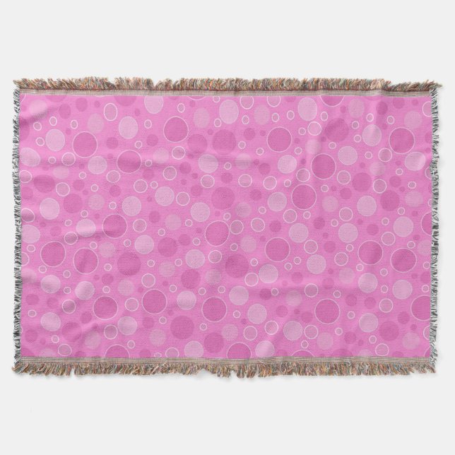 Lilakfärgtoner med rosa med polka dots i retrosext filt (Framsidan)
