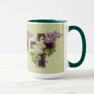 Lilakor med blommor mugg