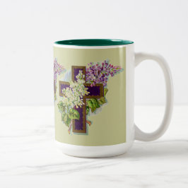 Lilakor med blommor Två-Tonad mugg