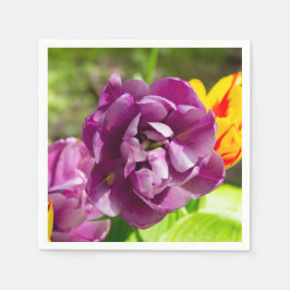 Lilaktuliper på en solig dag pappersservett