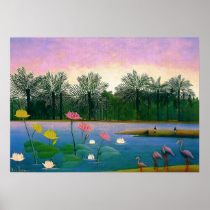 Lilan Flamingos - Henri Rousseau Poster