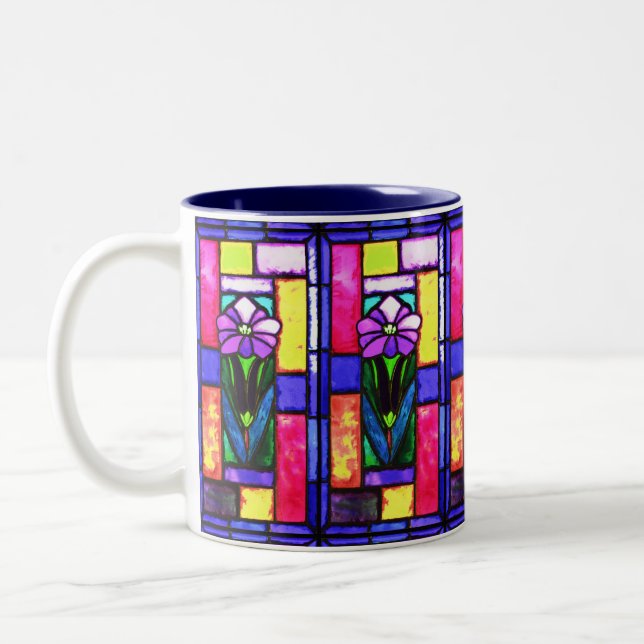 Lilan Flower Två-Tonad Mugg (Vänster)