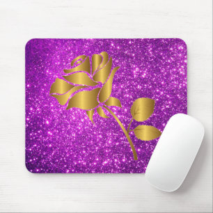 Lilan Guld Glitter Gift med lyxbefolkningen i Blom Musmatta