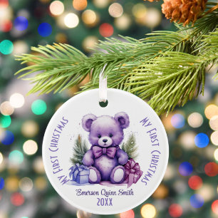 Lilan Mitt första anpassade namn för jul Julgransprydnad Keramik