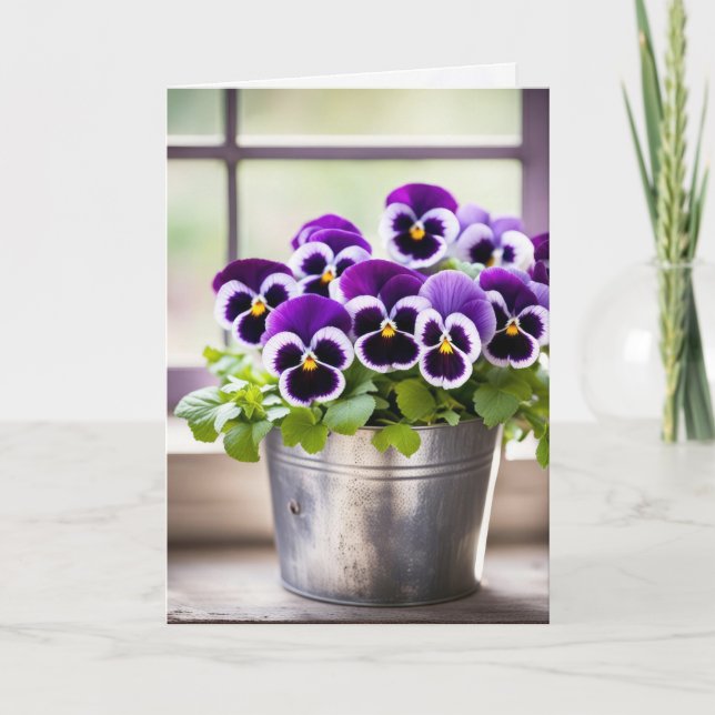 Lilan Pansy Bouquet Kort (Framsida)