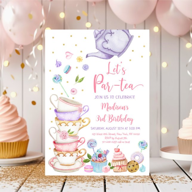 Lilan Rosa i Tea Party Inbjudningar (Skapare uppladdad)