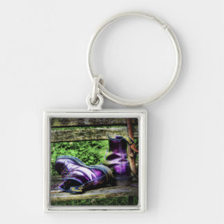Lilan startar Keychain Fyrkantig Silverfärgad Nyckelring