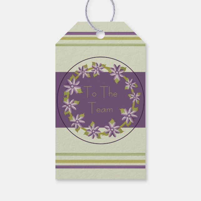 Lilans Blommigt och Grönt Presentetikett (Baksidan)