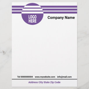 Lilans geometriska rand med logotyp och QR-kod Brevhuvud