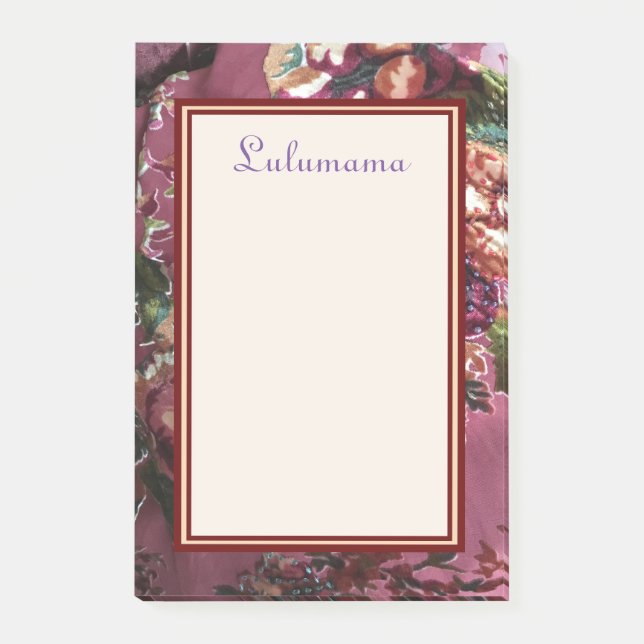 LilaRON TONAR PRYDD MED PÄRLOR SNITTSAMMET Post-it Block (Framsida)