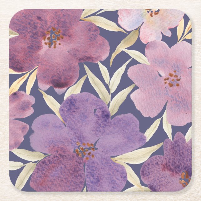 Lilas en acuarela  underlägg papper kvadrat (Framsidan)