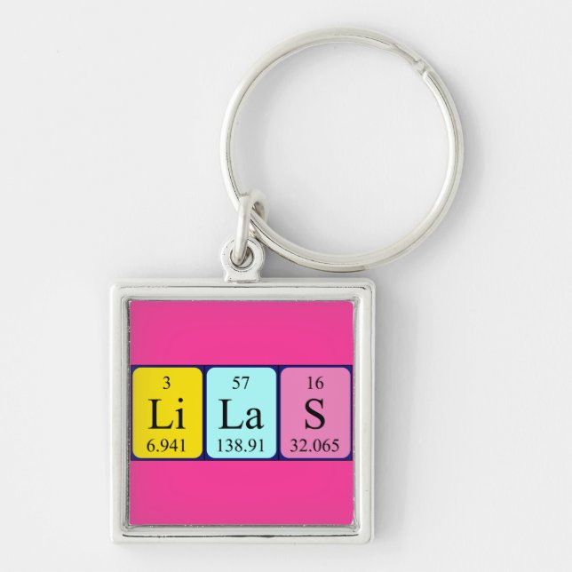Lilas Periodisk bord namn nyckelring (Framsidan)
