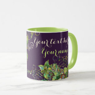 lilaska blommar mugg