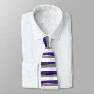 Lilasvart och silver satt band Tie Slips