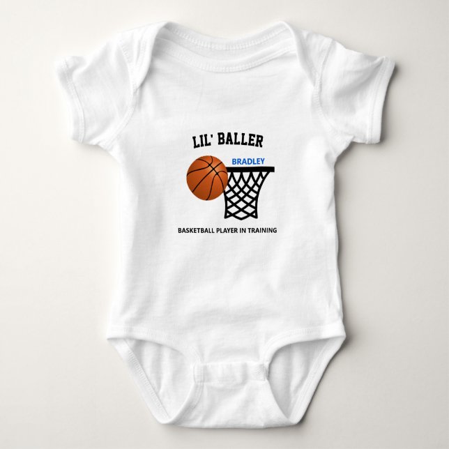 Lil'Baller Basketball Player in Training Anpassnin T Shirt (Framsida)