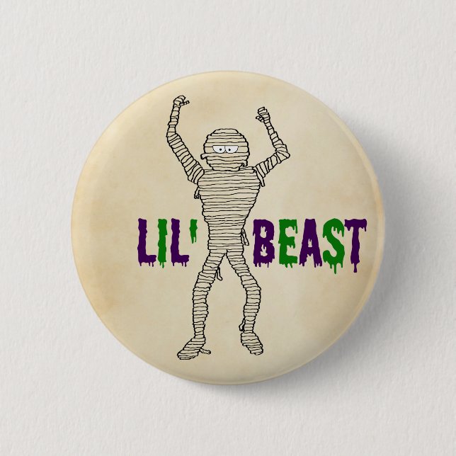 Lil'Beast Dripping Font Mummy Halloween Knapp (Framsida)