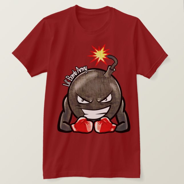 LilBombArmy Brush Metall T-Shirt Maroon (Design framsida)