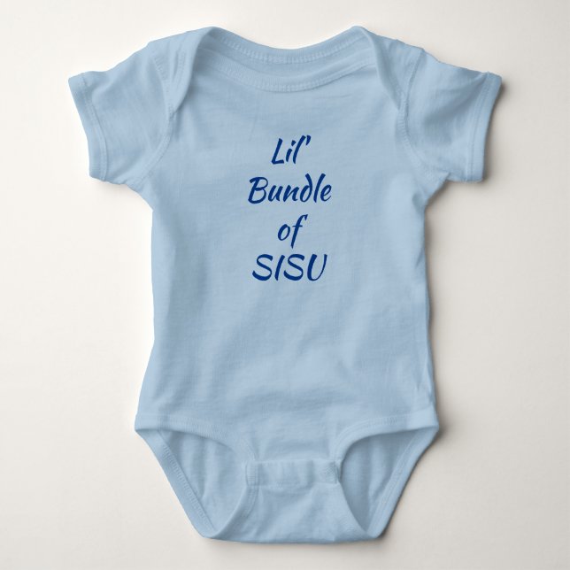 Lil'Bundle SISU Finlands Baby One-Biet (blå) T Shirt (Framsida)